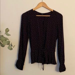 Lucky Brand Polka Dot Top with Tie Waist